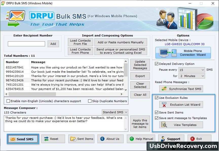 Bulk SMS Software for Windows Mobile Phone