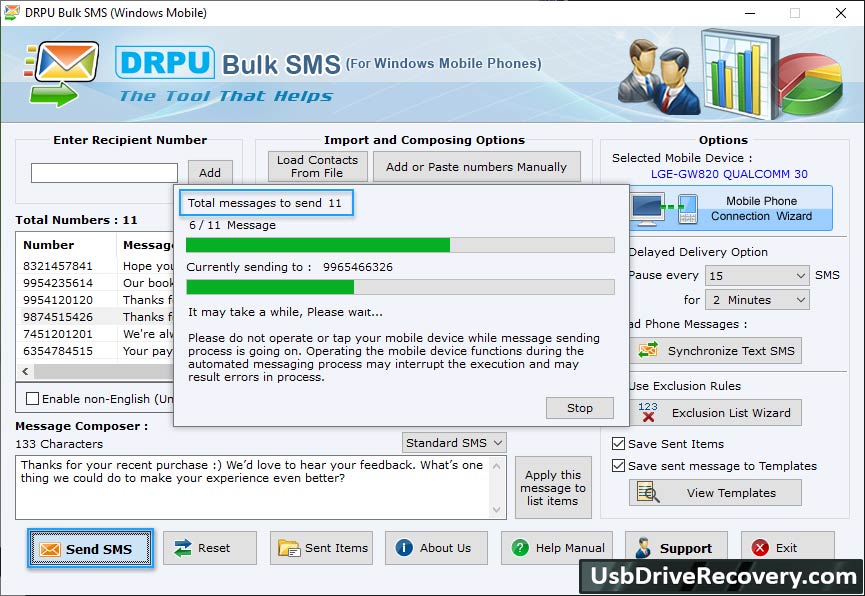 Bulk SMS Software for Windows Mobile Phone